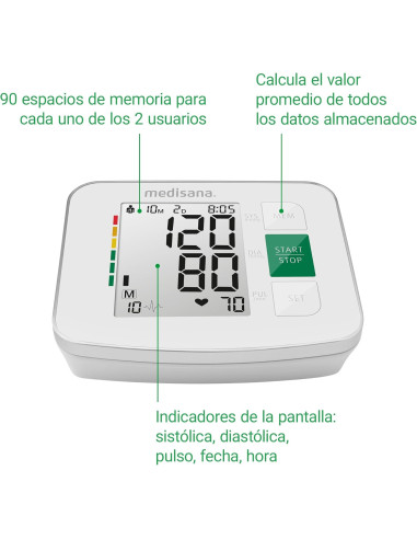 Tensiómetro Medisana BU-512 de brazo digital