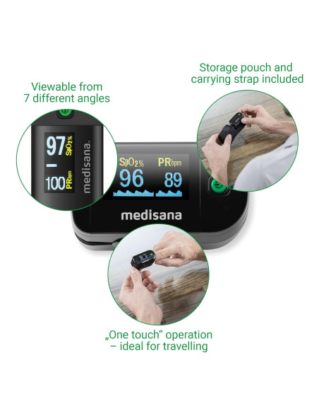 MEDISANA PM-100 OXIMETER+PULSIOXÍOMETRO NEGRO