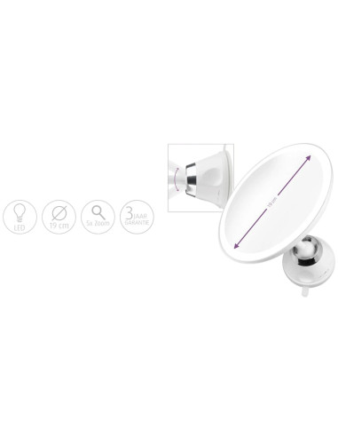 MEDISANA CM-850 Espejo Cosmético LED con Ventosa