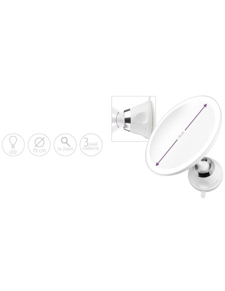 MEDISANA CM-850 Espejo Cosmético LED con Ventosa