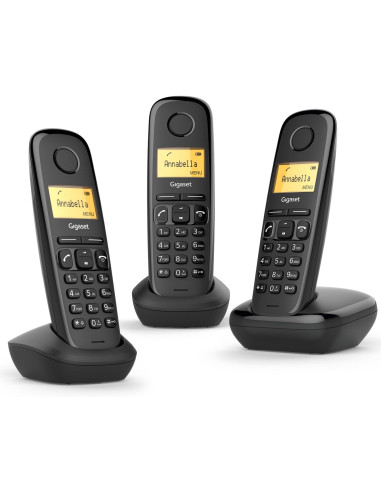 Teléfono inalámbrico fiable Gigaset A170 Trio negro DECT