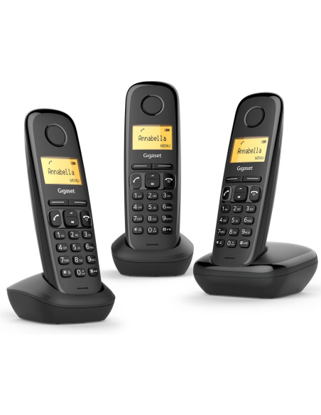 Teléfono inalámbrico fiable Gigaset A170 Trio negro DECT