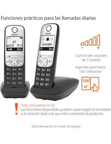 Teléfono inalámbrico fiable Gigaset A690 Duo DECT