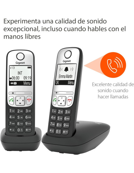 Teléfono inalámbrico fiable Gigaset A690 Duo DECT
