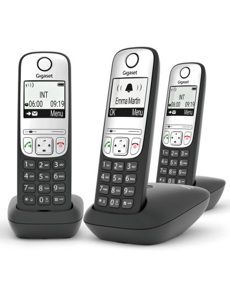 Teléfono inalámbrico fiable Gigaset A690 Trio negro