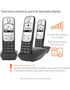Teléfono inalámbrico fiable Gigaset A690 Trio negro 2