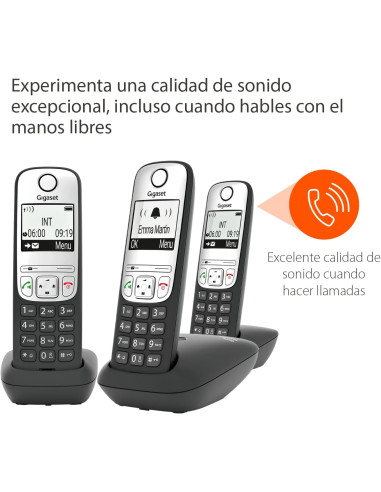 Teléfono inalámbrico fiable Gigaset A690 Trio negro