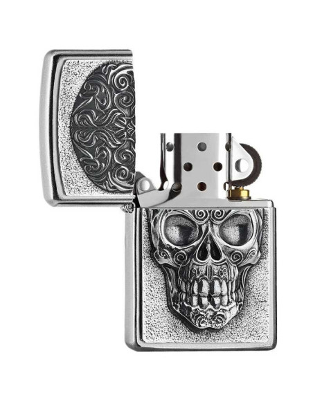 Encendedor fiable Zippo 205 The Skull Satin Chrome