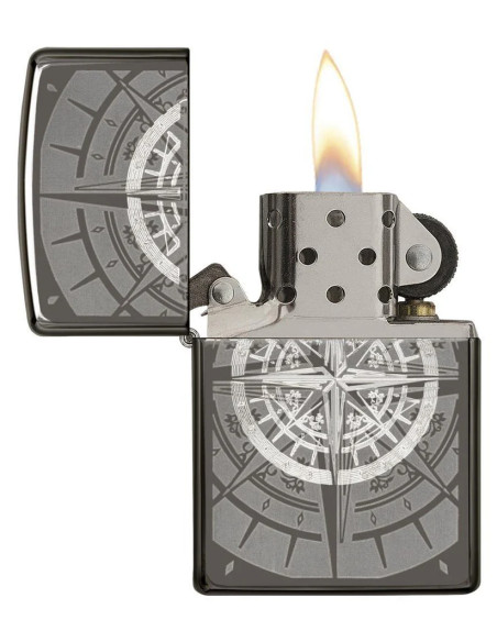 Encendedor fiable Zippo Brújula Black Ice