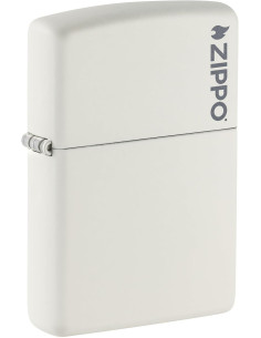 Encendedor fiable Zippo White Matte con logo