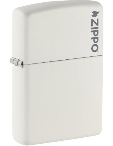 Encendedor fiable Zippo White Matte con logo