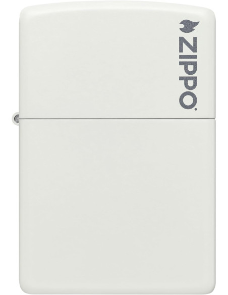 Encendedor fiable Zippo White Matte con logo