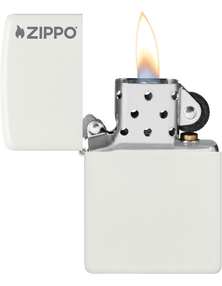 Encendedor fiable Zippo White Matte con logo