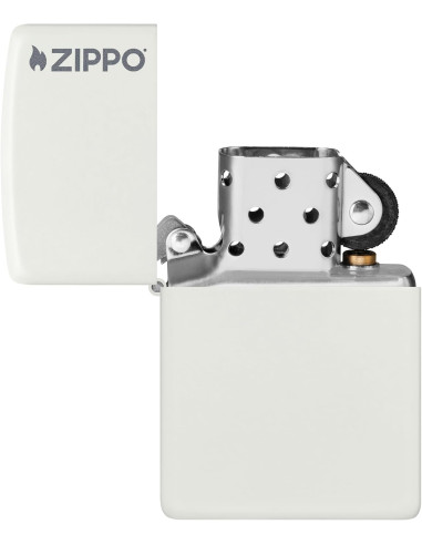 Encendedor fiable Zippo White Matte con logo