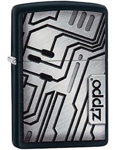 Encendedor fiable Zippo Scifi Wall – Brass y Metal