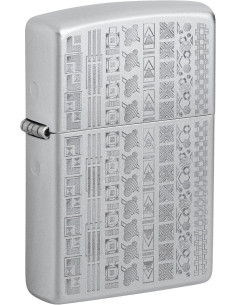 Encendedor fiable Zippo Geometric Pattern Satin Chrome
