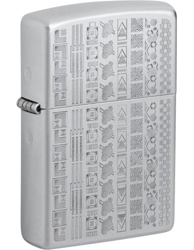 Encendedor fiable Zippo Geometric Pattern Satin Chrome