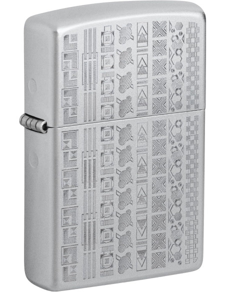 Encendedor fiable Zippo Geometric Pattern Satin Chrome