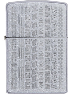 Encendedor fiable Zippo Geometric Pattern Satin Chrome 2