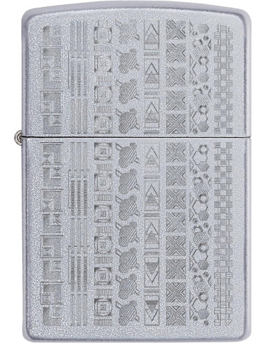 Encendedor fiable Zippo Geometric Pattern Satin Chrome
