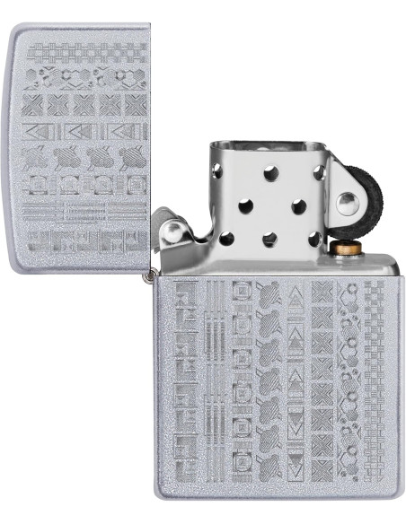 Encendedor fiable Zippo Geometric Pattern Satin Chrome