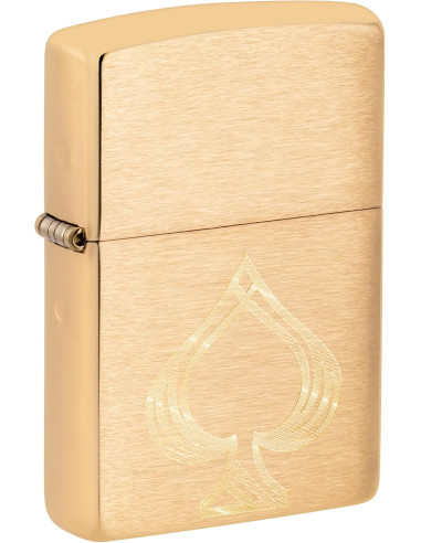 Encendedor fiable Zippo Ace of Spade Latón Cepillado