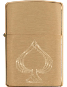 Encendedor fiable Zippo Ace of Spade Latón Cepillado 2