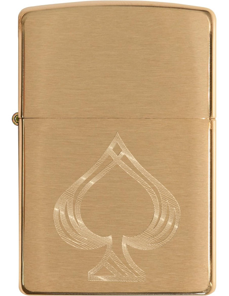 Encendedor fiable Zippo Ace of Spade Latón Cepillado