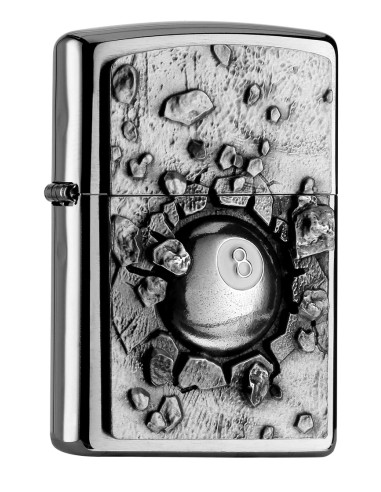 ZIPPO 8 BALL DESIGN – Encendedor fiable Chrome Brushed