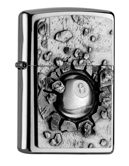 ZIPPO 8 BALL DESIGN – Encendedor fiable Chrome Brushed