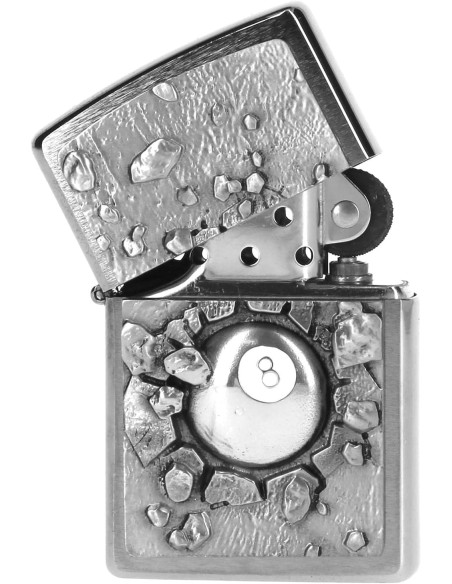 ZIPPO 8 BALL DESIGN – Encendedor fiable Chrome Brushed