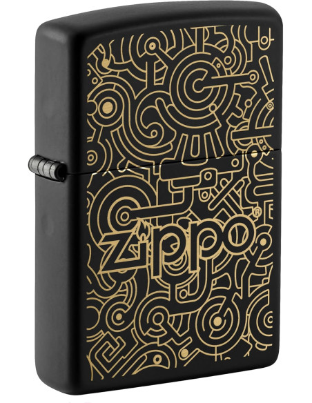 Encendedor fiable ZIPPO 218 GEARS DESIGN – Matt Black