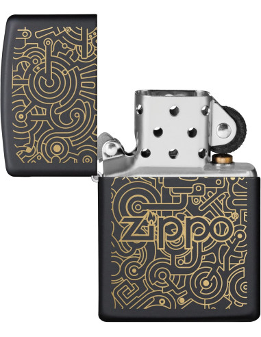 Encendedor fiable ZIPPO 218 GEARS DESIGN – Matt Black