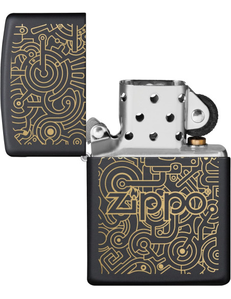 Encendedor fiable ZIPPO 218 GEARS DESIGN – Matt Black