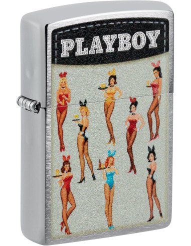 Encendedor fiable ZIPPO Playboy Design – Brushed Chrome