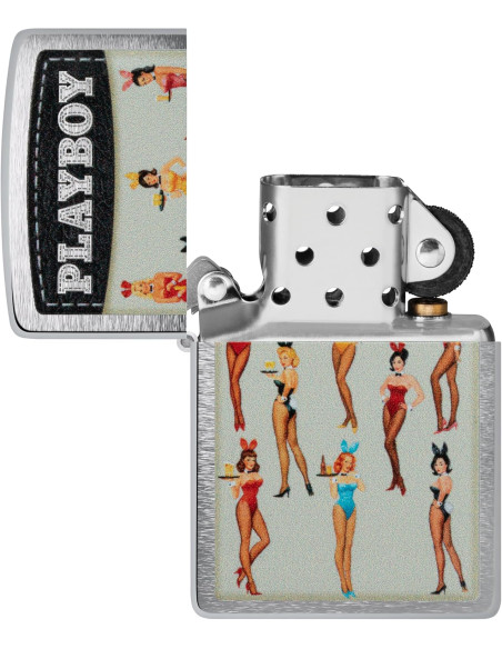 Encendedor fiable ZIPPO Playboy Design – Brushed Chrome