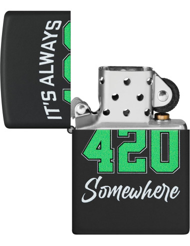 Encendedor Zippo 420 Design Black Matte