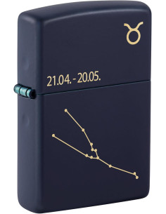 Encendedor Zippo Zodiac Taurus Azul Marino Mate