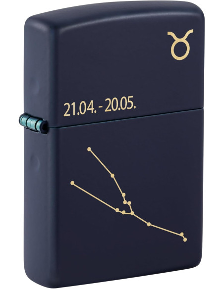Encendedor Zippo Zodiac Taurus Azul Marino Mate