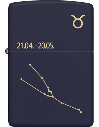 Encendedor Zippo Zodiac Taurus Azul Marino Mate