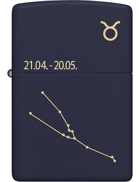 Encendedor Zippo Zodiac Taurus Azul Marino Mate