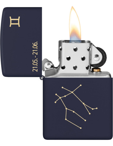 Encendedor Zippo Zodiac Gemini Navy Matte