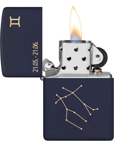 Encendedor Zippo Zodiac Gemini Navy Matte