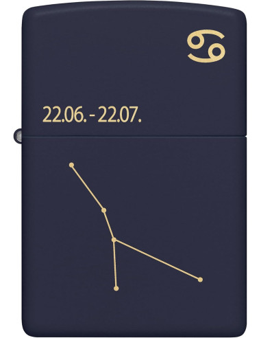 Encendedor Zippo Zodiac Cancer Matt Navy Blue