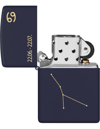 Encendedor Zippo Zodiac Cancer Matt Navy Blue