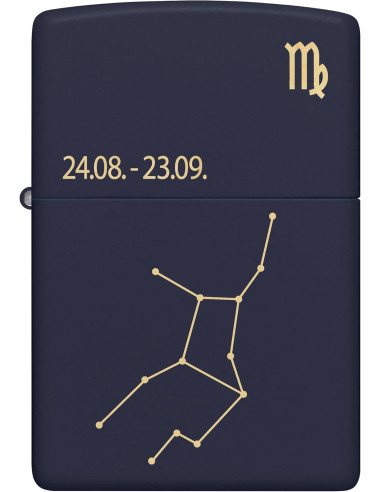 Encendedor Zippo Zodiac Virgo Navy Matte