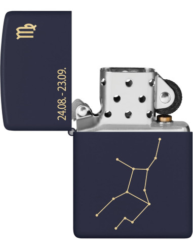 Encendedor Zippo Zodiac Virgo Navy Matte