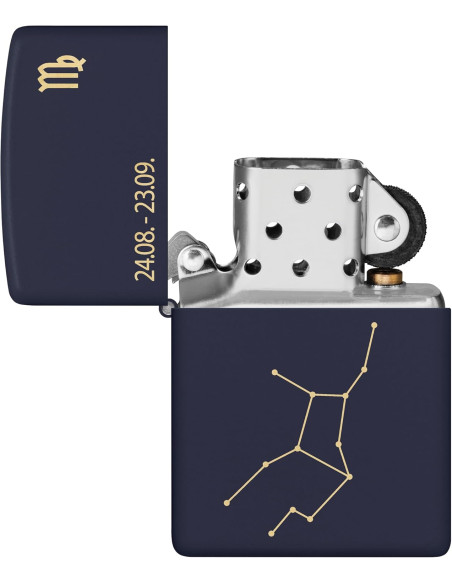 Encendedor Zippo Zodiac Virgo Navy Matte