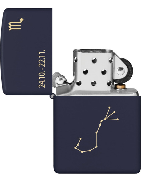 Encendedor Zippo Zodiac Scorpio Navy Matte