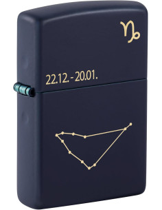 Zodiac Capricorn Design – Encenedor Zippo Navy Matte